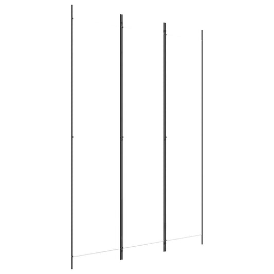 Paravan de cameră cu 3 panouri, alb, 150x220 cm, textil