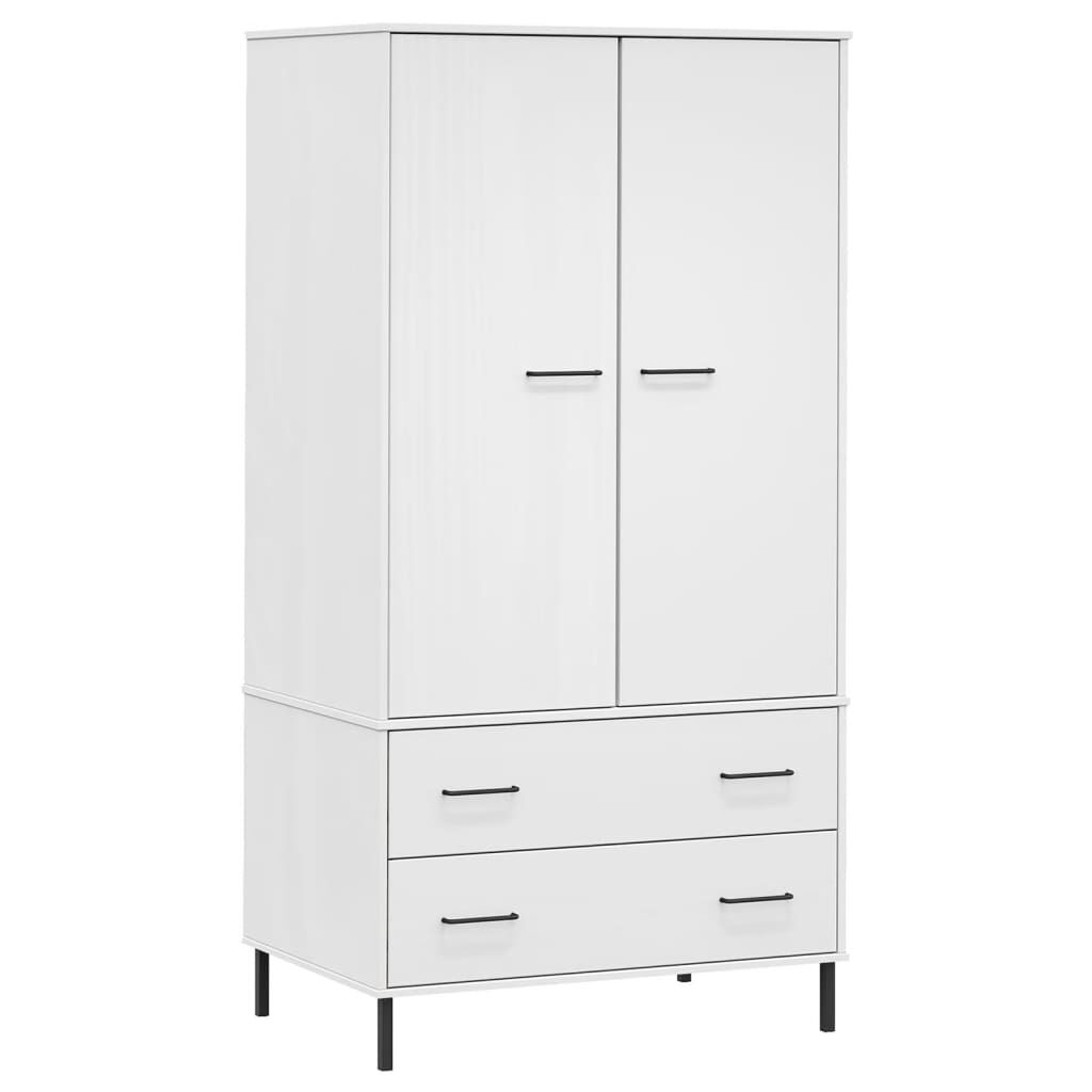 Șifonier cu picioare metalice OSLO, alb, 90x55x172,5 cm, lemn