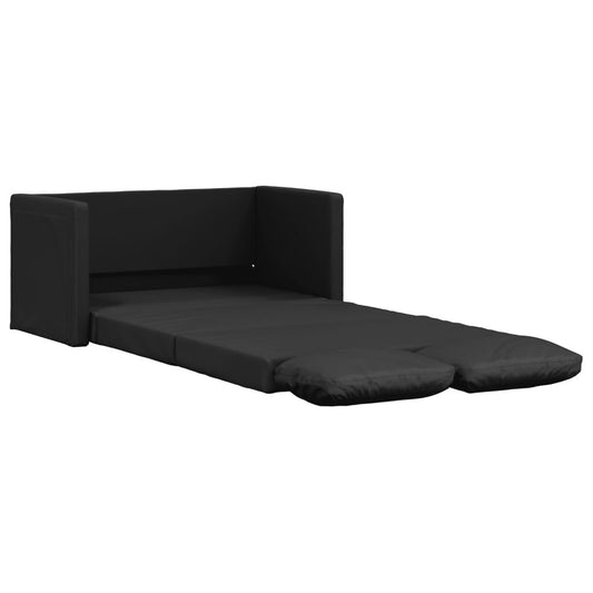 Canapea extensibilă 2 în 1, negru, 112x174x55cm piele ecologică