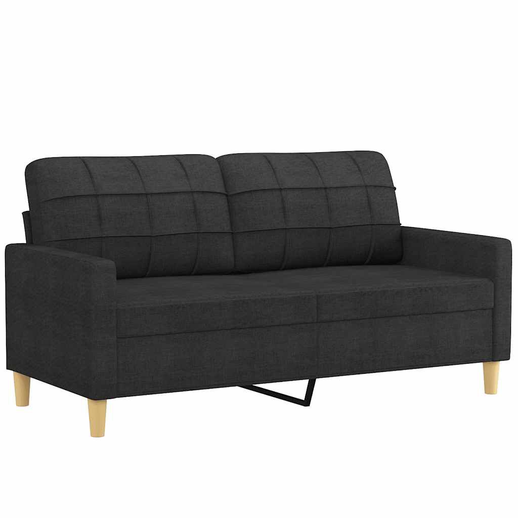 Canapea cu 2 locuri, negru, 140 cm, material textil