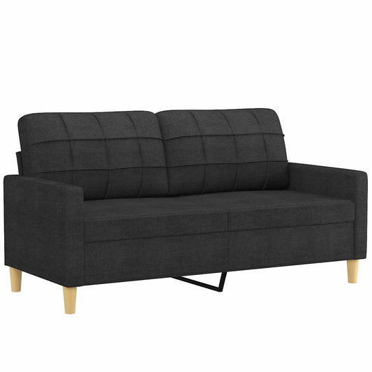 Canapea cu 2 locuri, negru, 140 cm, material textil