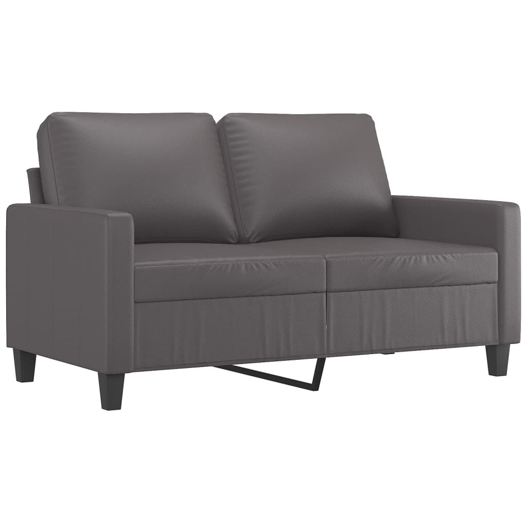 Canapea cu 2 locuri, gri, 140 cm, piele ecologică