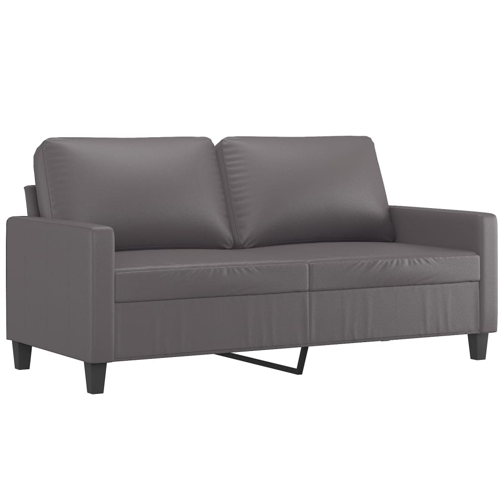 Canapea cu 2 locuri, gri, 140 cm, piele ecologică