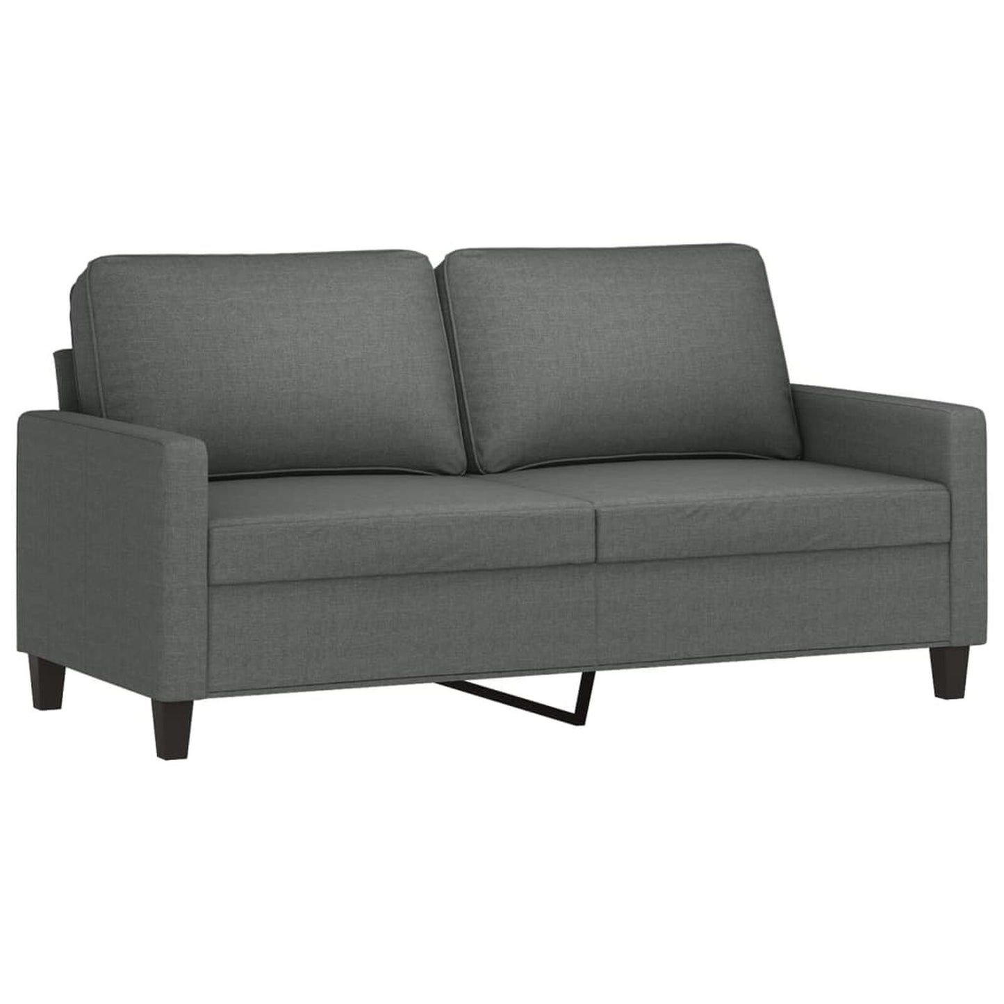 Canapea cu 2 locuri, gri închis, 140 cm, material textil