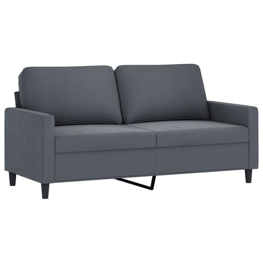 Canapea cu 2 locuri, gri închis, 140 cm, catifea
