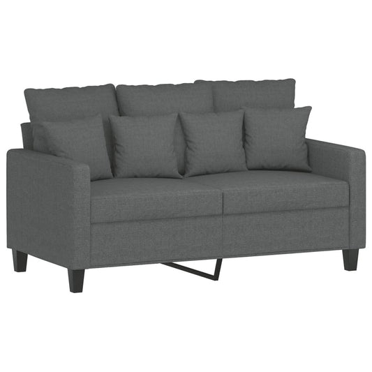 Canapea cu 2 locuri, gri închis, 120 cm, material textil