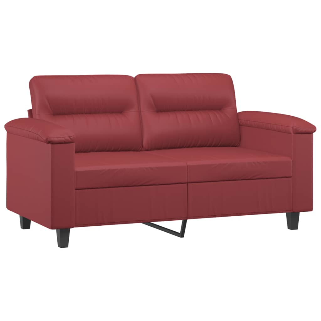 Canapea cu 2 locuri, roșu vin, 120 cm, piele ecologica