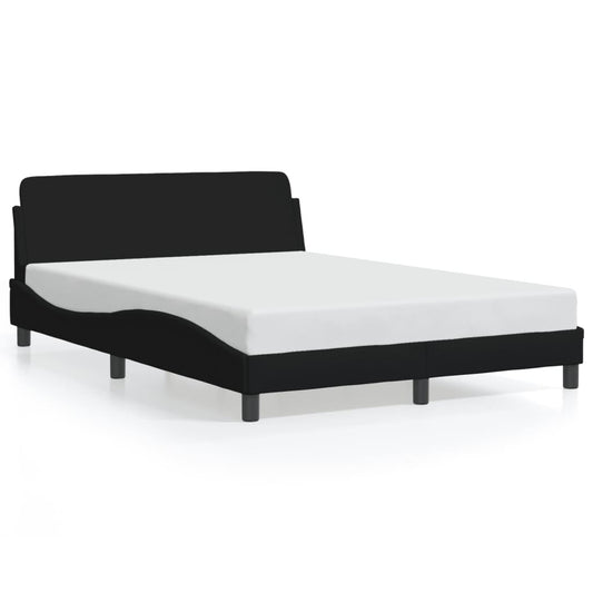 Cadru de pat fără saltea, negru, 140x200 cm, textil