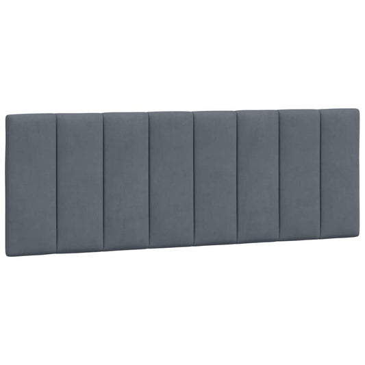 Pernă tăblie de pat, gri închis, 120 cm, catifea
