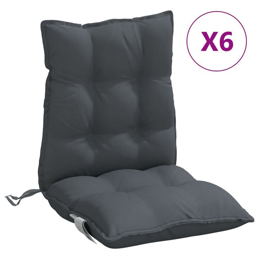 Perne scaun cu spătar mic, 6 buc., antracit, textil oxford