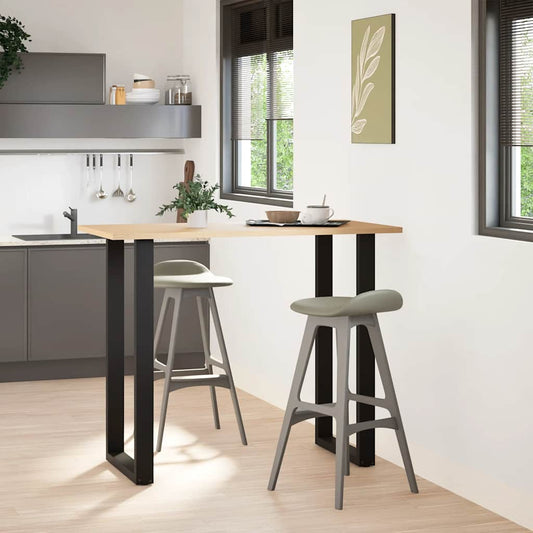 Picioare de masă de bar în formă de U, 2 buc., negru, 60 x (110-111) cm, oțel