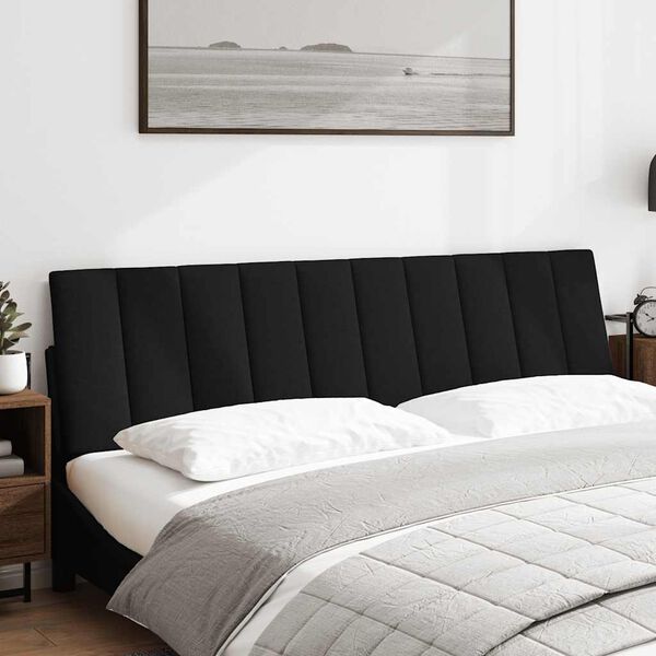 Pernă pentru tăblie de pat, Hanko, negru, 180 cm, material textil
