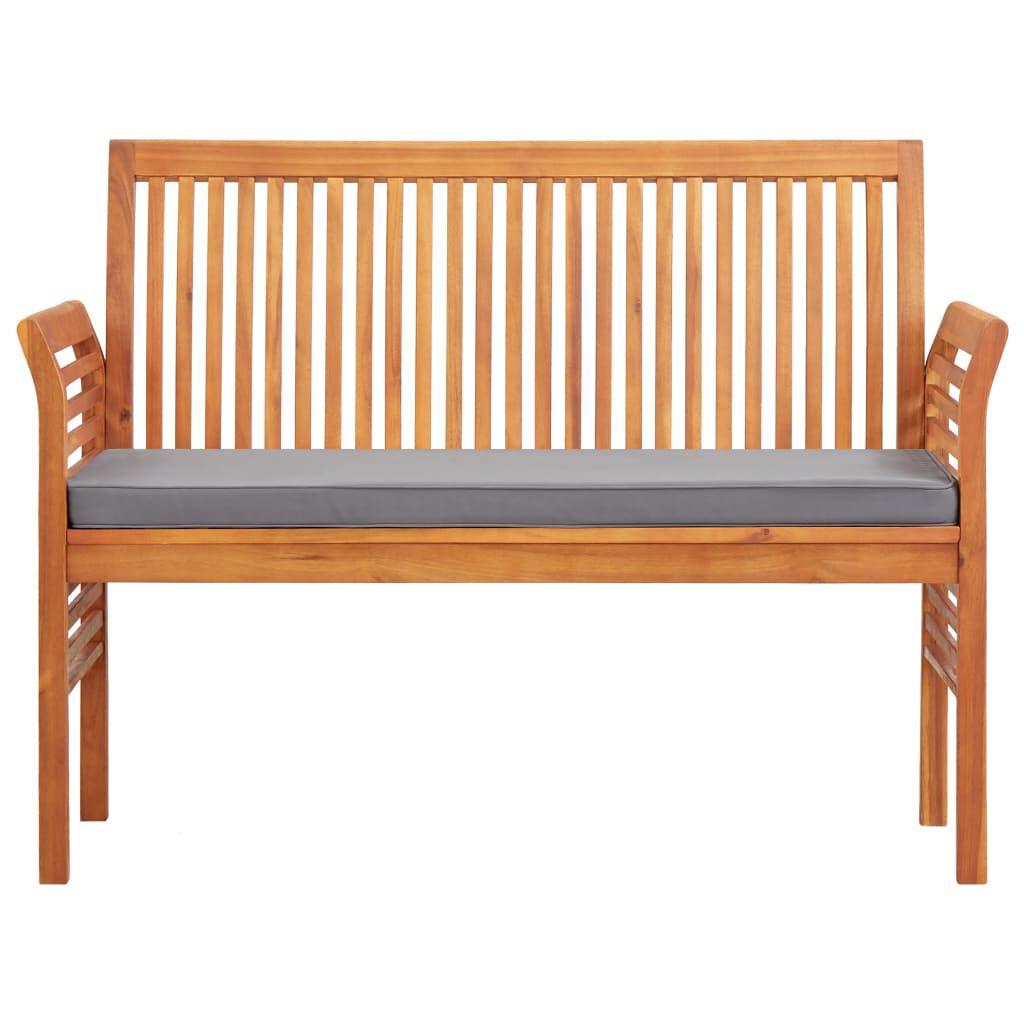 Bancă grădină cu 2 locuri &amp; pernă, 120 cm, lemn masiv acacia