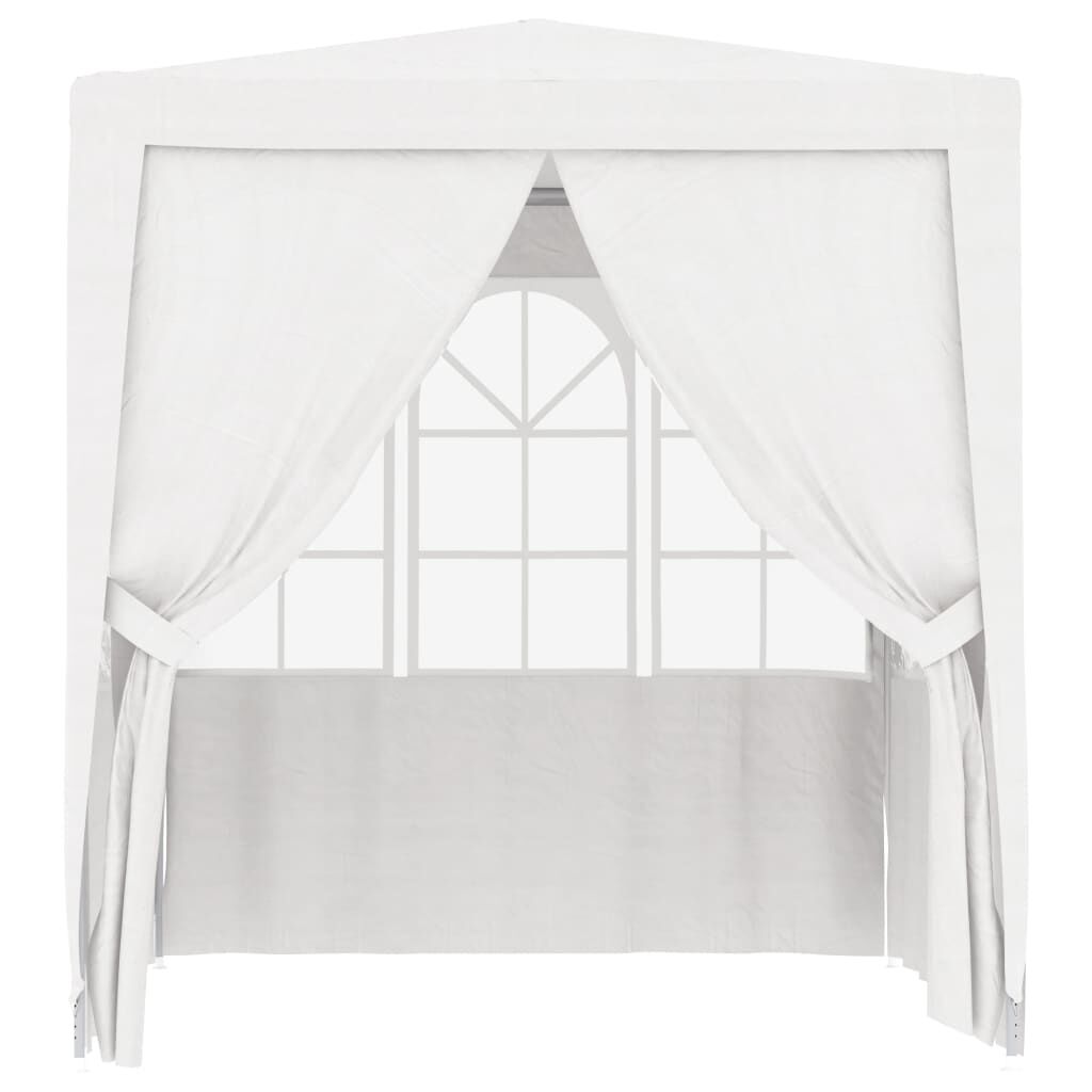 Cort de petrecere profesional cu pereți, alb, 2 x 2 m, 90 g/m²