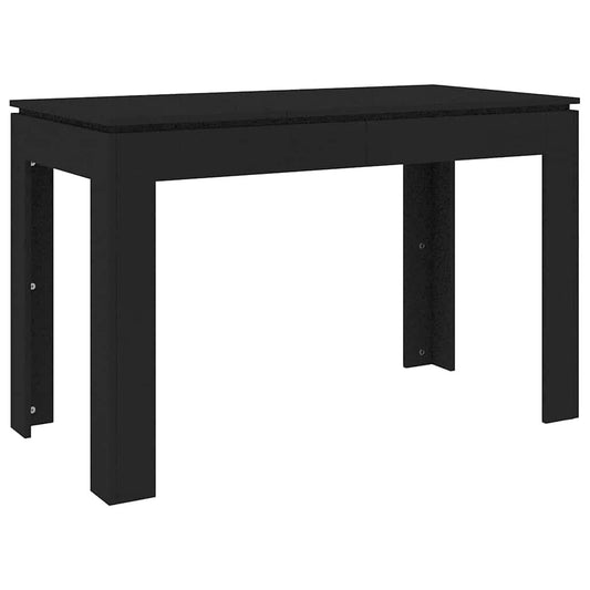 Masă de bucătărie, negru, 120x60x76 cm, lemn prelucrat