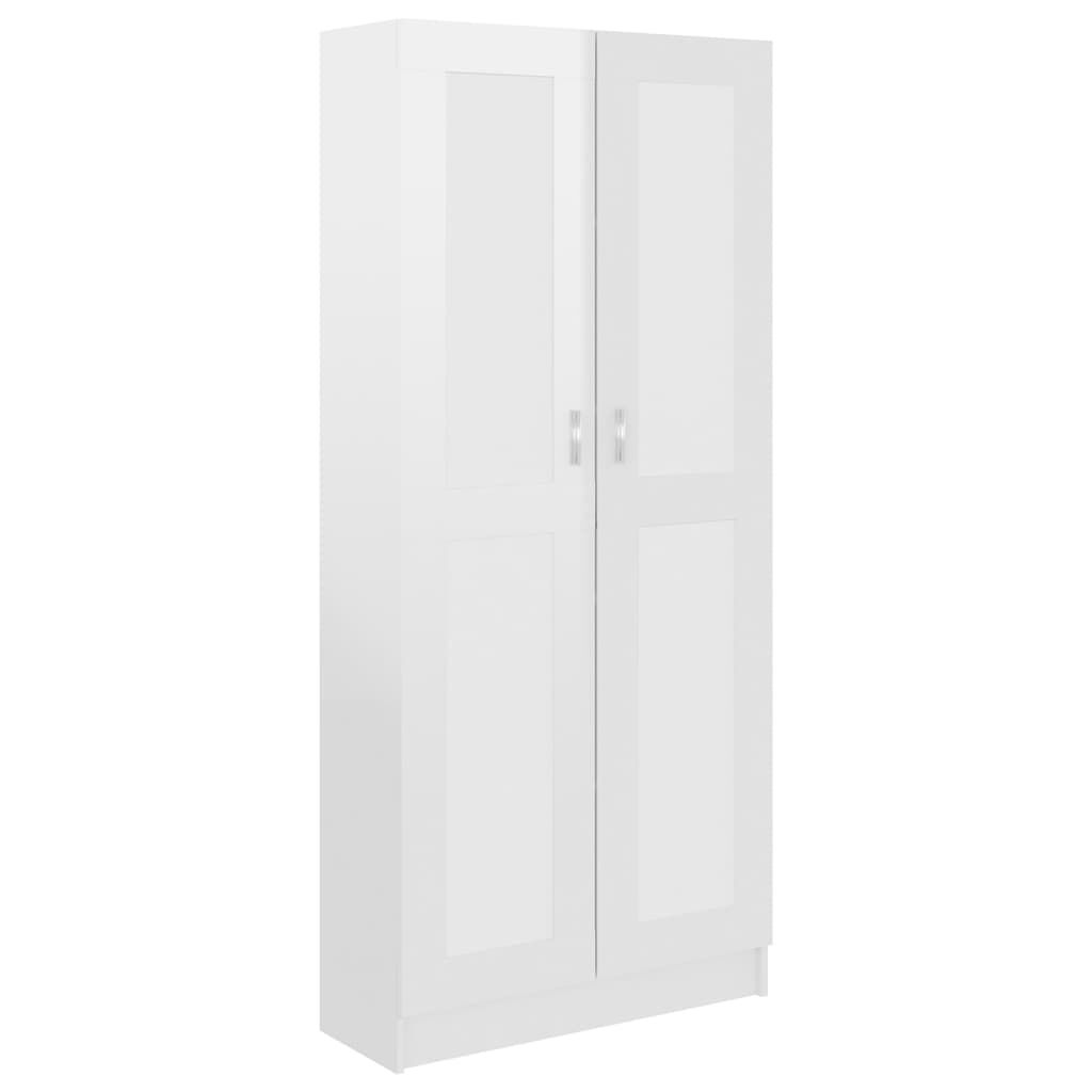 Bibliotecă, alb, 82,5x30,5x185,5 cm, lemn prelucrat