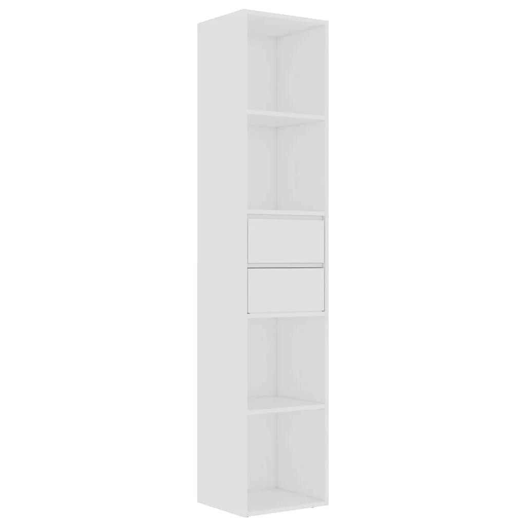 Bibliotecă, alb extralucios, 36x30x171 cm, lemn prelucrat