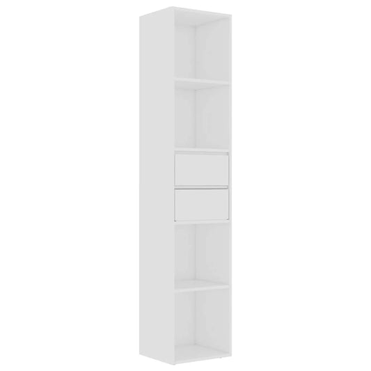 Bibliotecă, alb extralucios, 36x30x171 cm, lemn prelucrat