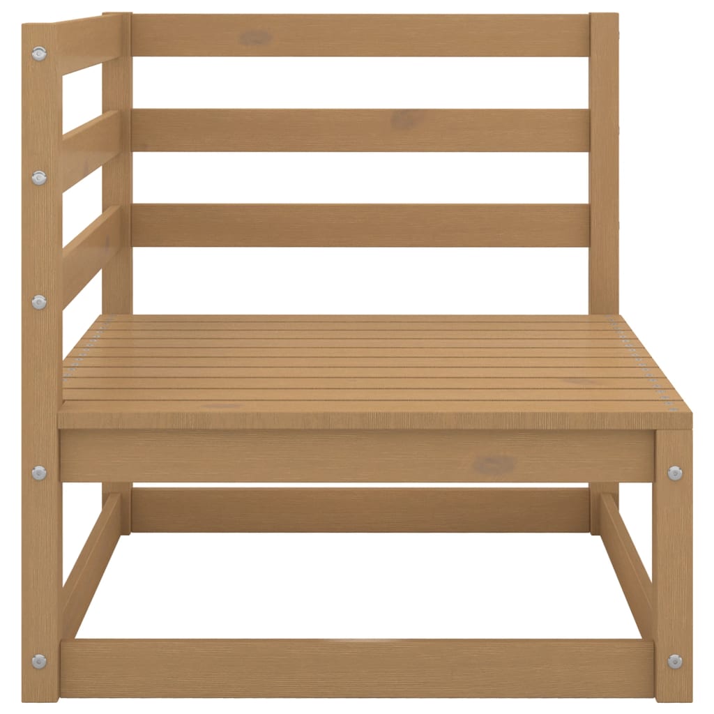 Set mobilier grădină cu perne 2 piese, maro miere lemn masiv pin