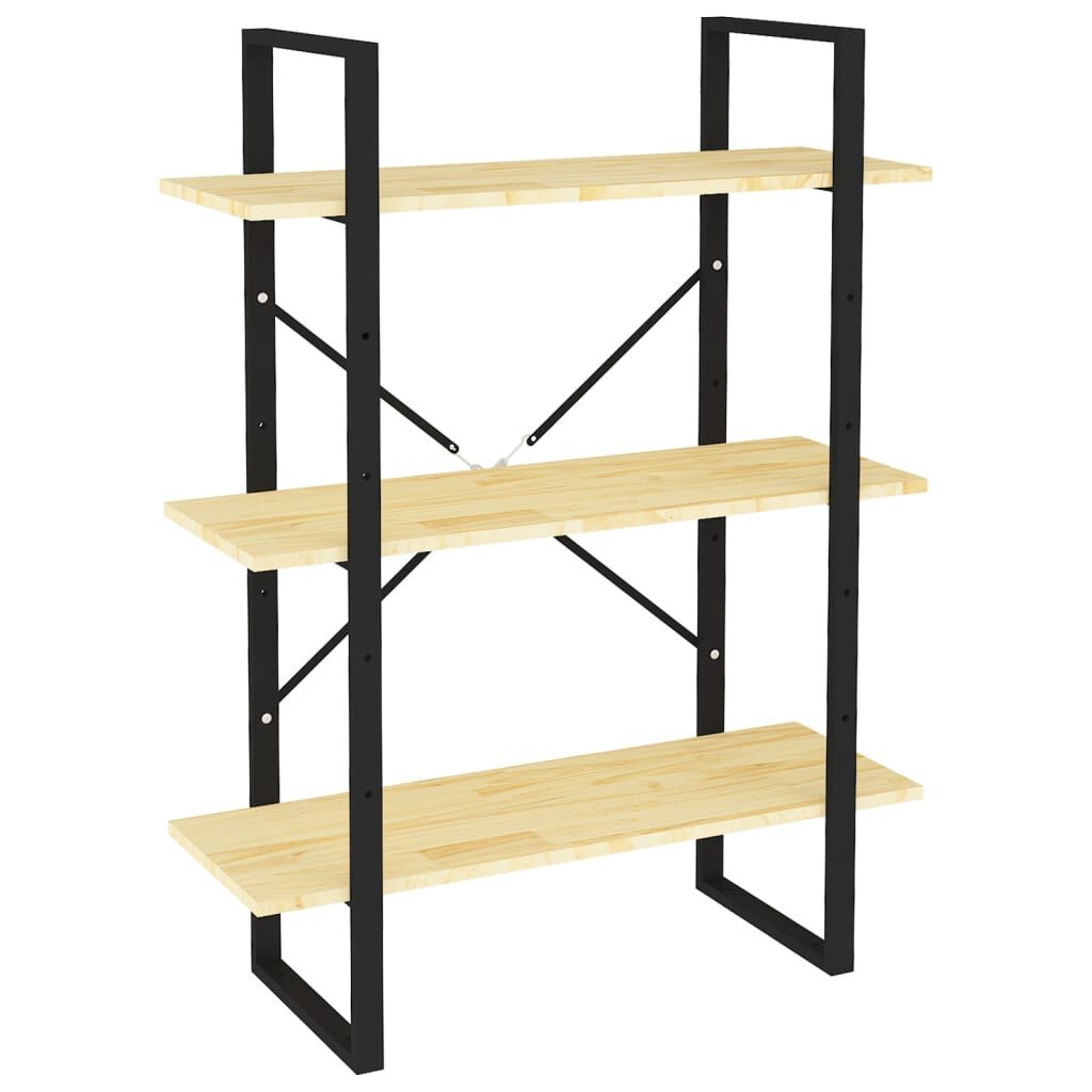 Bibliotecă cu 3 rafturi, 80x30x105 cm, lemn masiv de pin