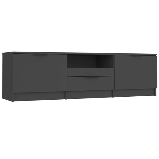 Comodă TV, negru, 140x35x40 cm, lemn prelucrat