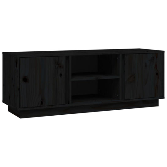 Comodă TV, negru, 110x35x40,5 cm, lemn masiv de pin