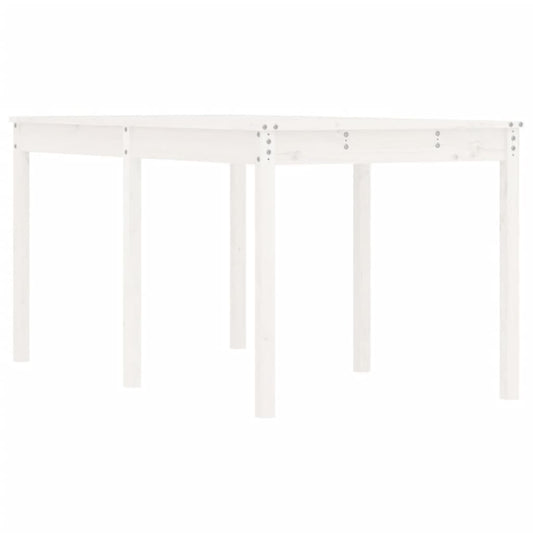 Măsuță de grădină, alb, 159,5x82,5x76 cm, lemn masiv de pin