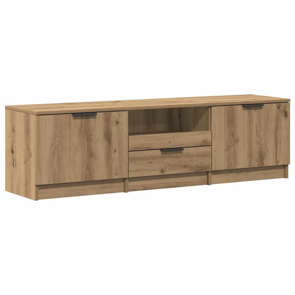 Comodă TV din stejar artizanal 140x35x40 cm, lemn stratificat