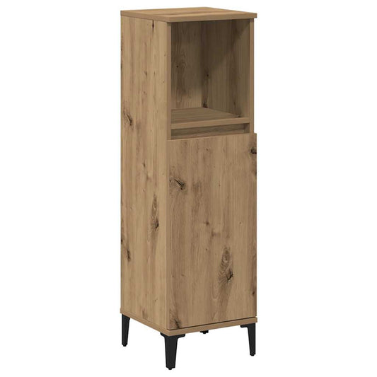 Dulap de baie, stejar artizanal, 30x30x100 cm, lemn prelucrat
