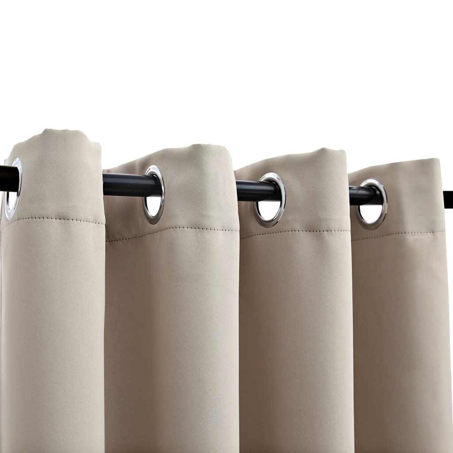 Draperii opace cu inele metalice, 2 buc., bej, 140 x 225 cm