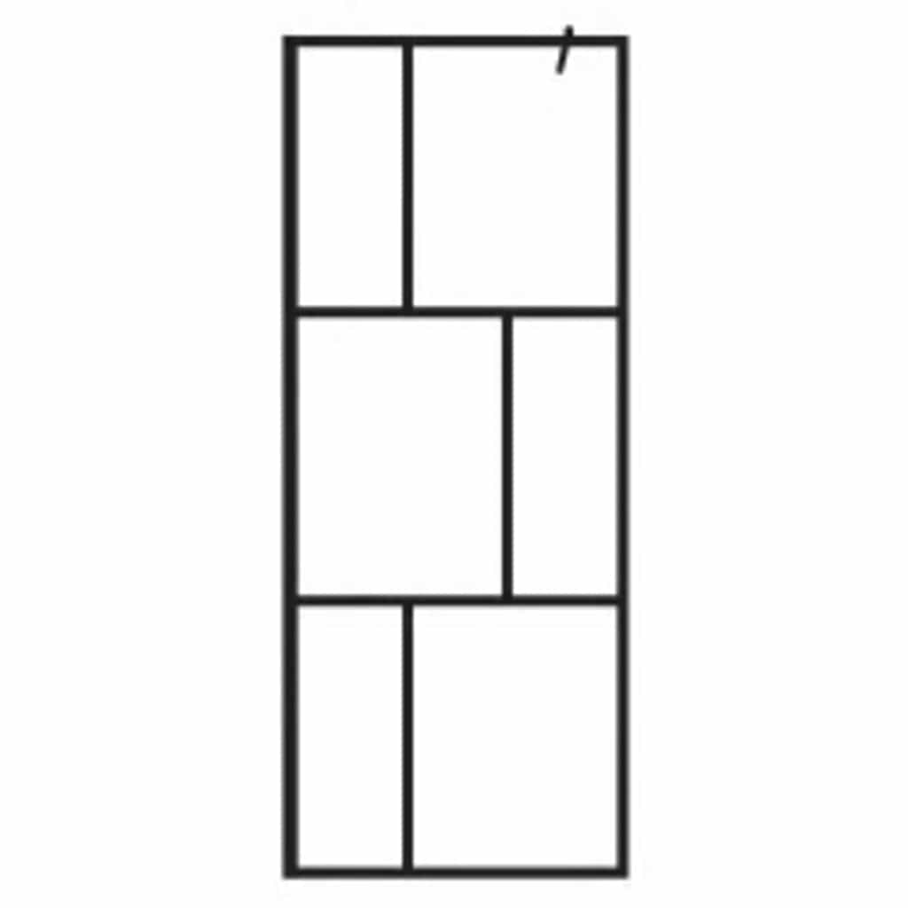 Paravan de duș walk-in, negru, 80x195 cm, sticlă securizată