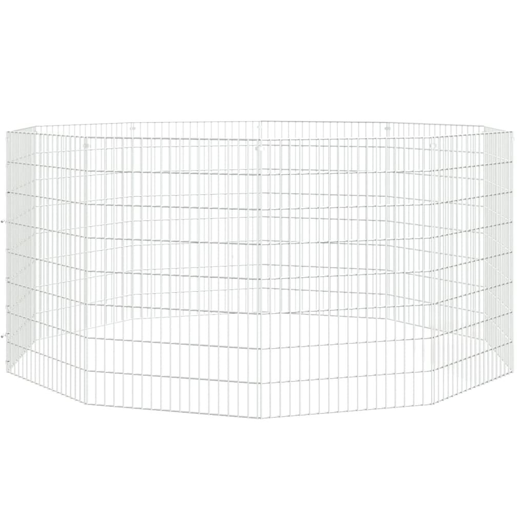 Adăpost pentru animale cu 10 panouri, 54x80 cm, fier galvanizat