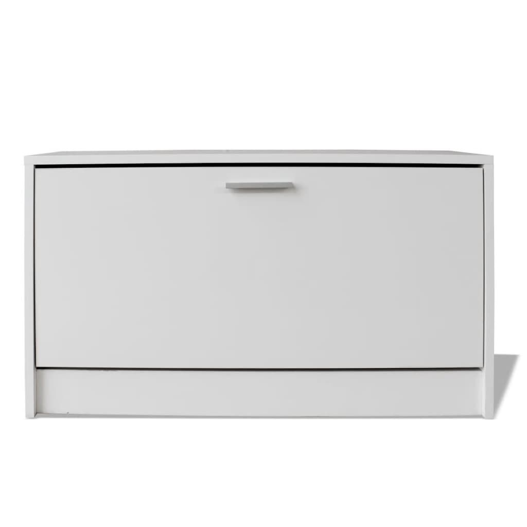 Banchetă de stocare pentru pantofi, 80x24x45 cm, alb