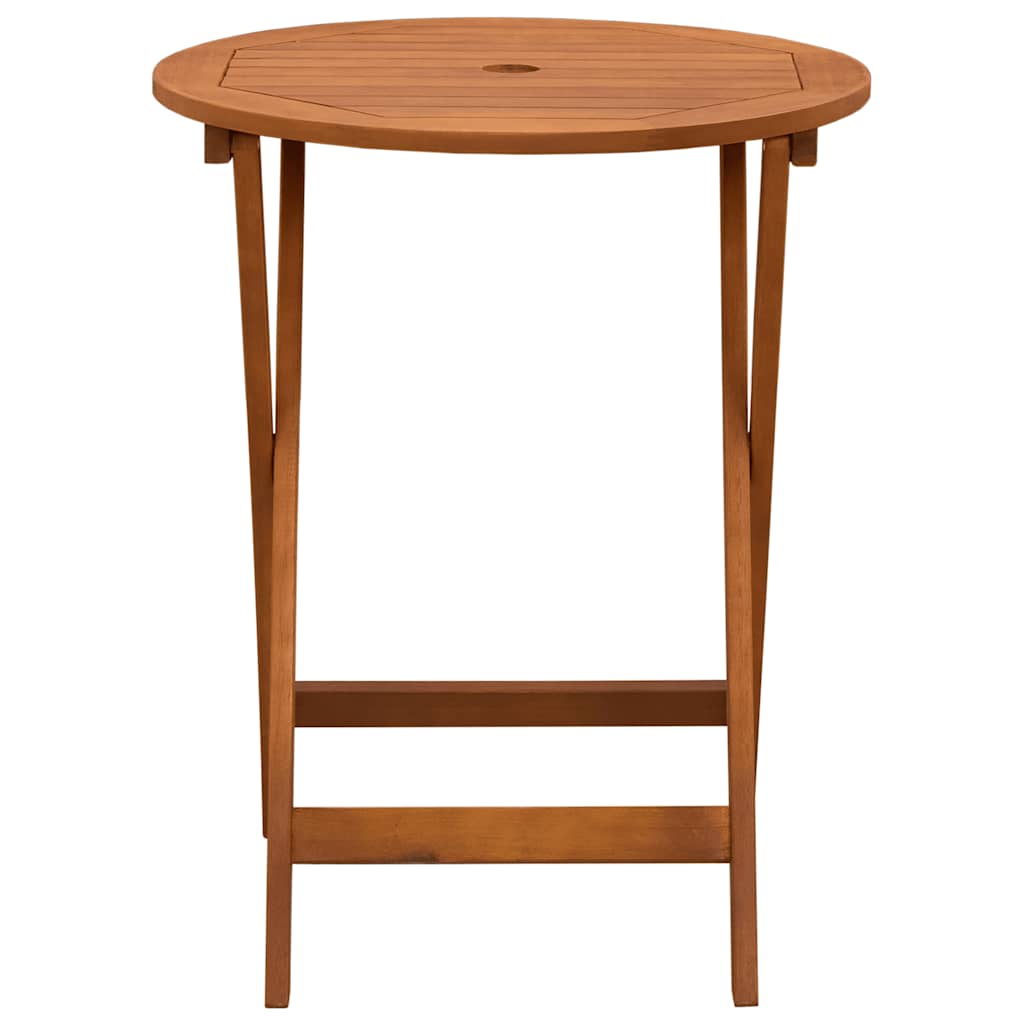 Masă de grădină pliabilă, Ø60x75 cm, lemn masiv eucalipt