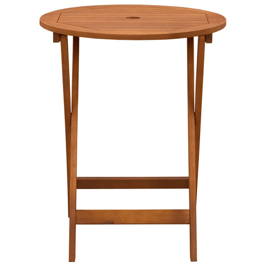 Masă de grădină pliabilă, Ø60x75 cm, lemn masiv eucalipt