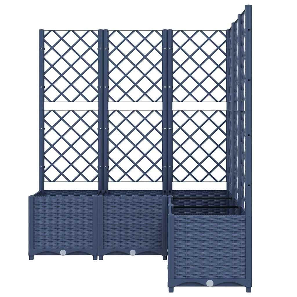 Jardinieră de grădină cu spalier,albastru gri, 120x120x136 cm, PP