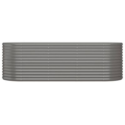 Strat înălțat grădină gri 224x80x68cm oțel vopsit electrostatic