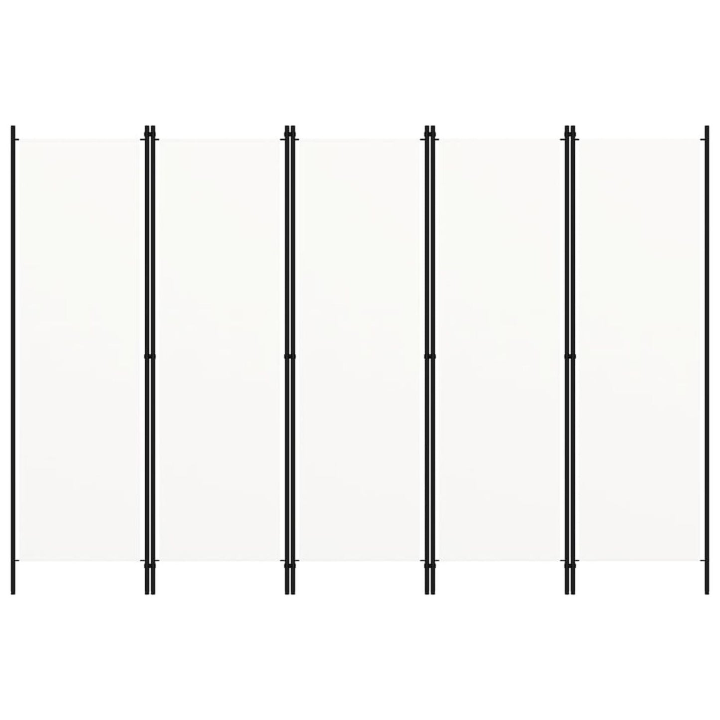Paravan de cameră cu 5 panouri, alb, 250 x 180 cm