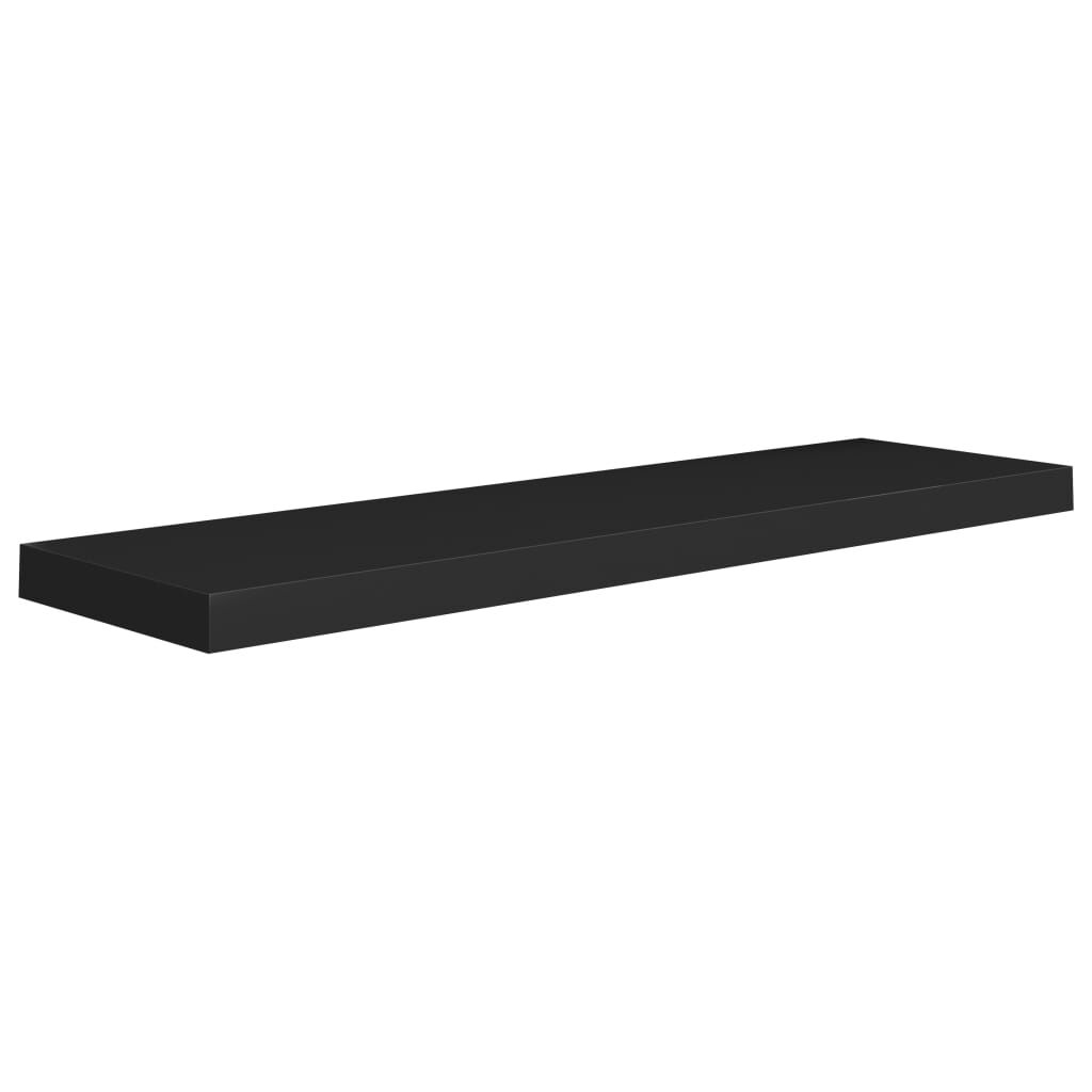 Rafturi de perete suspendate 4 buc., negru, 90x23,5x3,8 cm, MDF