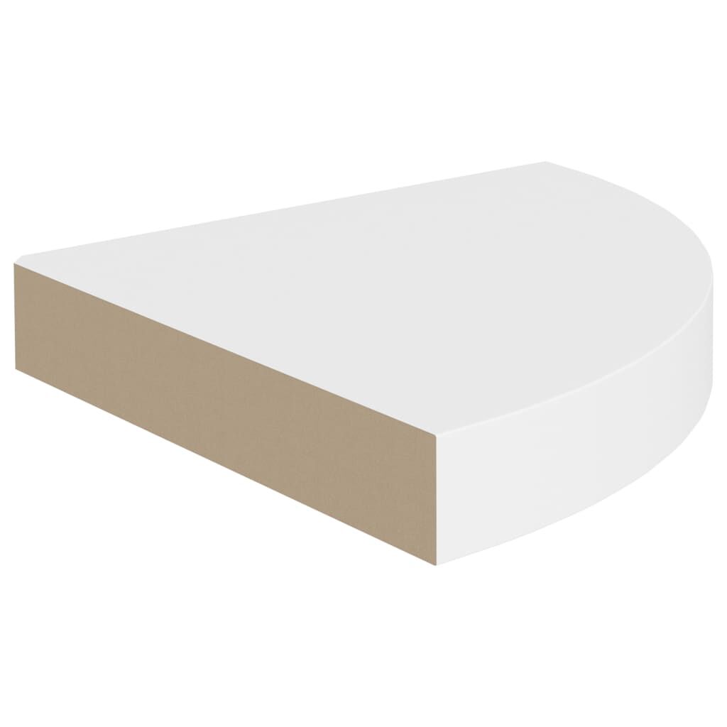 Raft colțar de perete, alb, 25 x 25 x 3,8 cm, MDF