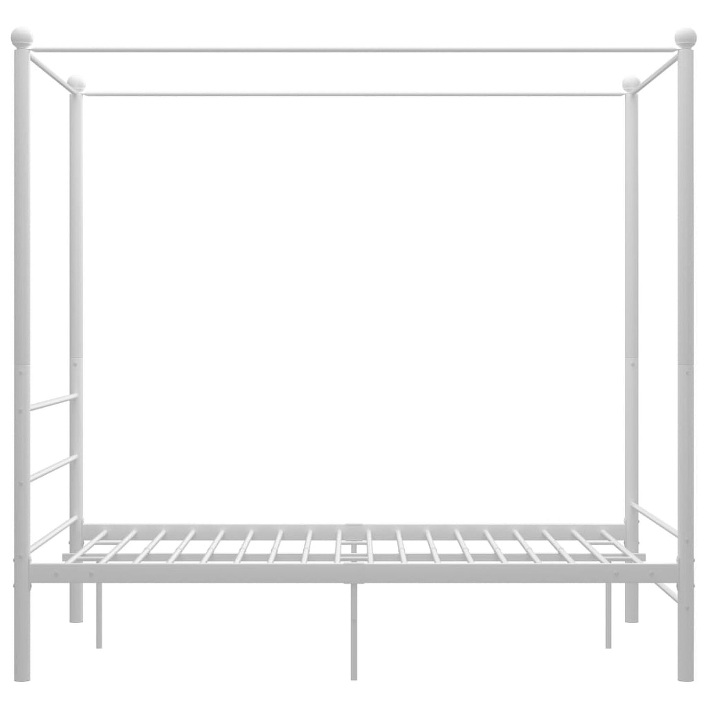Cadru de pat cu baldachin, alb, 140x200 cm, metal