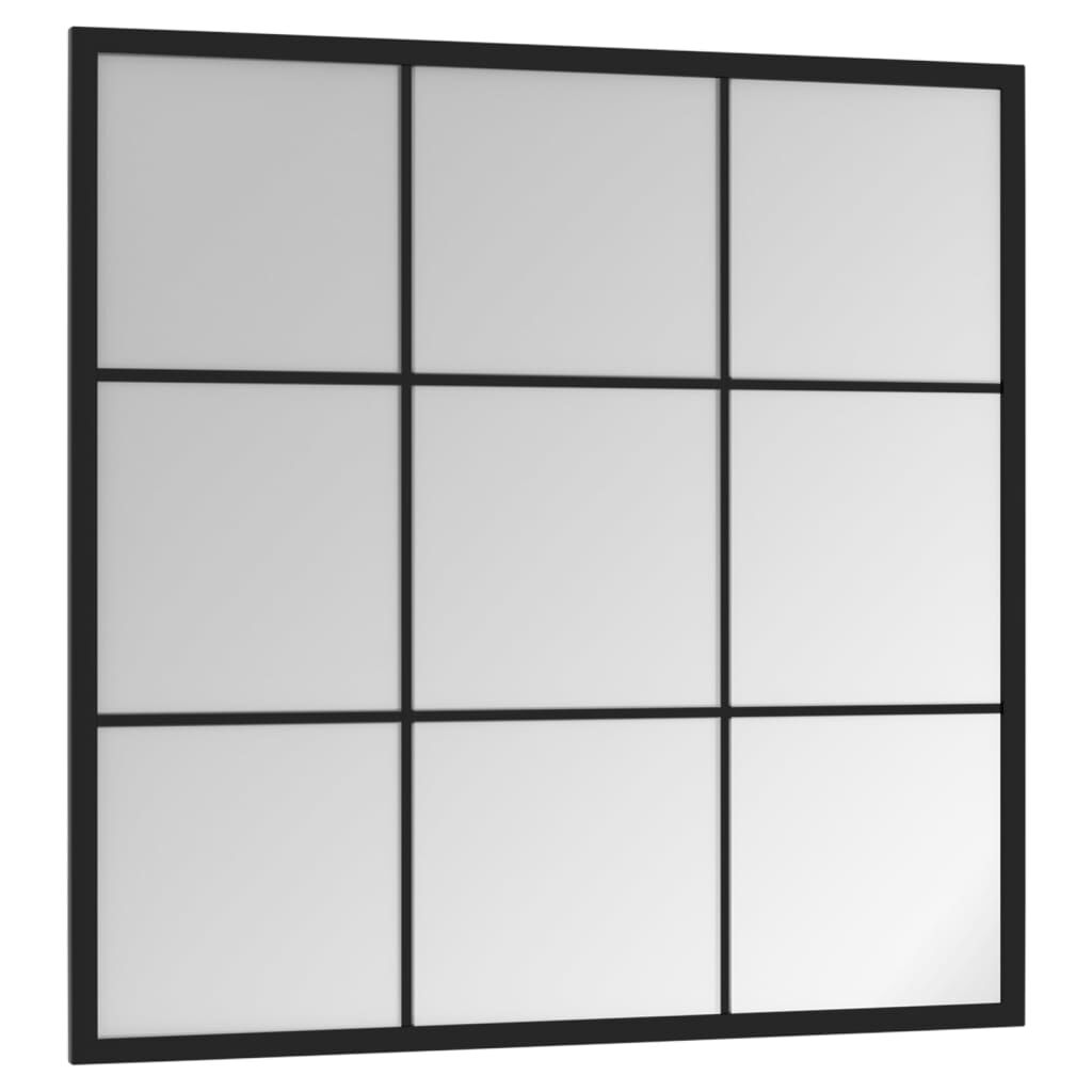 Oglindă de perete, negru, 60x60 cm, metal