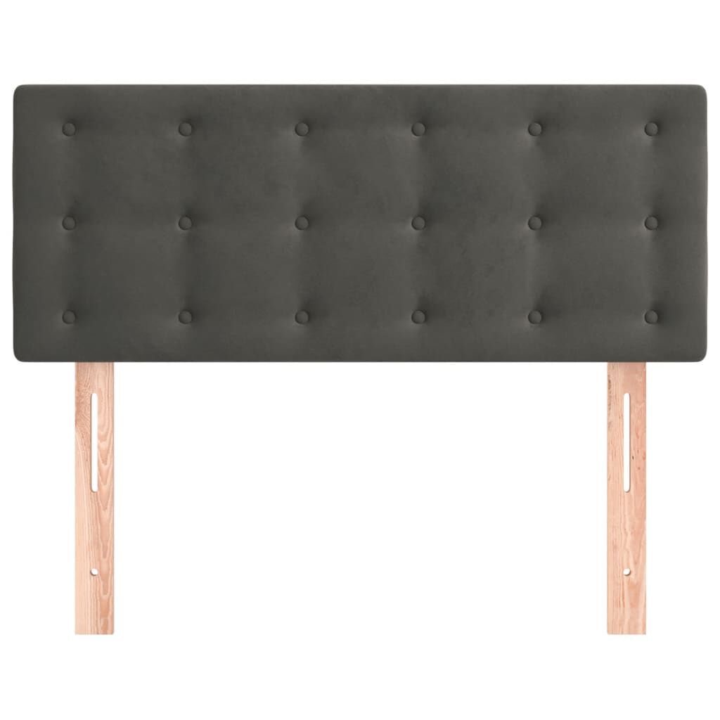 Tăblie de pat, gri închis, 100x5x78/88 cm, catifea