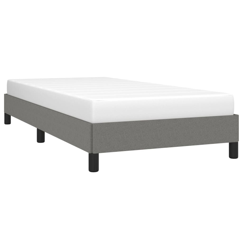 Cadru de pat fără saltea, gri închis, 100x200 cm, textil