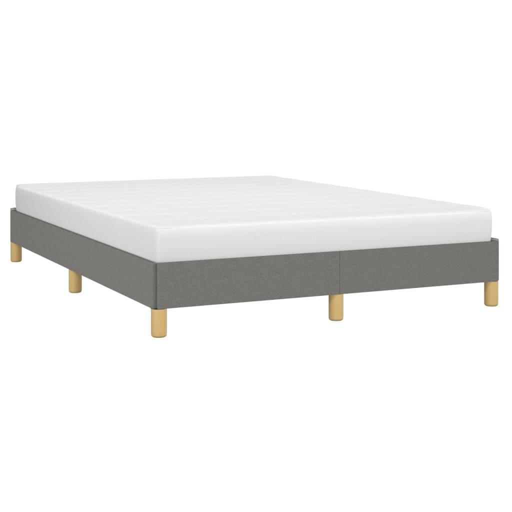 Cadru de pat fără saltea, gri închis, 140x190 cm, textil