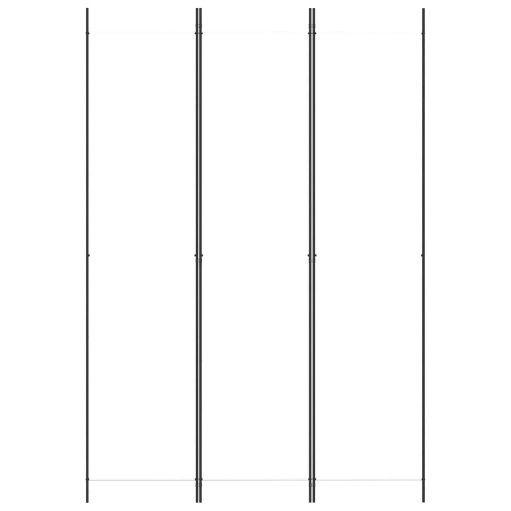 Paravan de cameră cu 3 panouri, alb, 150x220 cm, textil