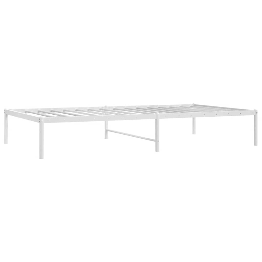 Cadru pat metalic, alb, 100x190 cm