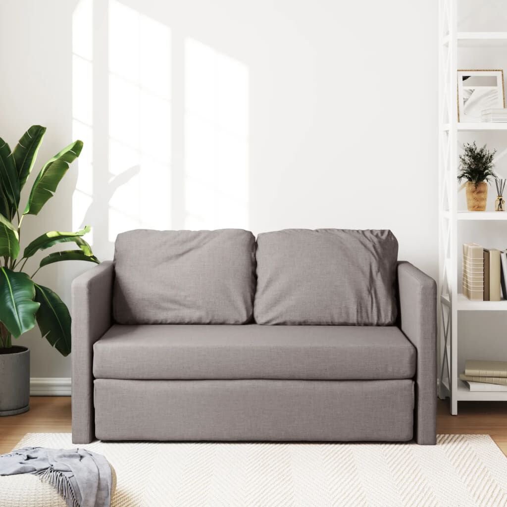 Canapea extensibilă 2 în 1, gri taupe, 112x174x55 cm, textil