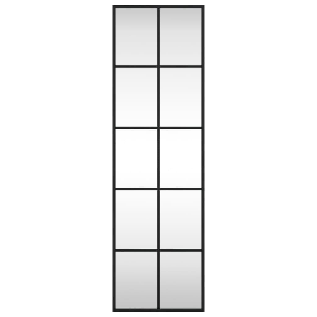 Oglindă de perete, negru, 30x100 cm, dreptunghiulară, fier