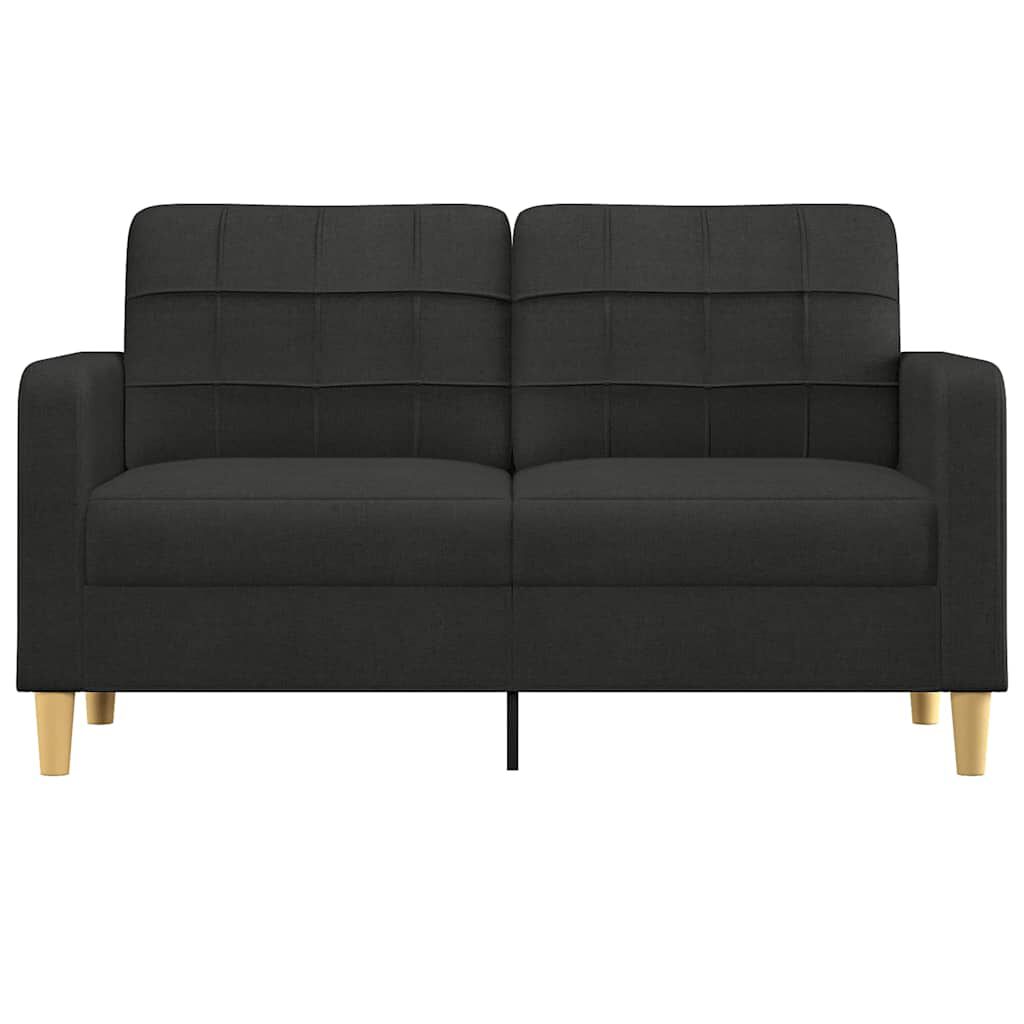 Canapea cu 2 locuri, negru, 140 cm, material textil